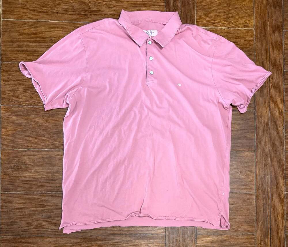 Rag & Bone New York Pink Short Sleeve Pique Polo Shirt